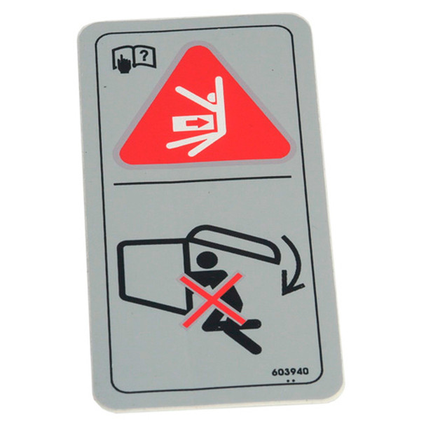 Hustler OEM 603940 - DECAL DUMP FROM SEAT - Image 1