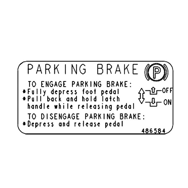 Scag OEM 486584 - DECAL PARKING BRAKE - Scag Original Part - Image 1