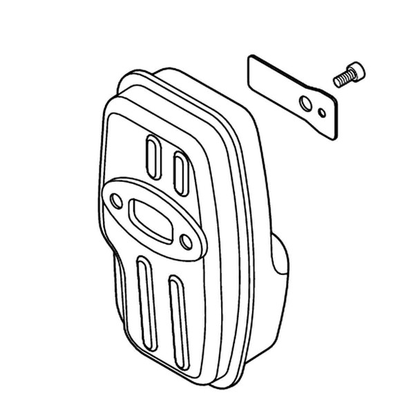 Shindaiwa OEM P021053080 - Muffler Kit With Cat (Pb-2520)V2 - Shindaiwa Original Part