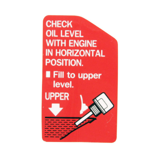 Honda OEM 87594-Z0H-J20 - MARK OIL CAUTION -  Honda Original Part