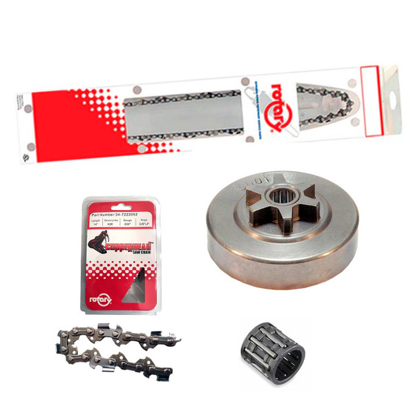 14" Bar Chain(x3) And Complete Sprocket Kit For ECHO CS-303 Chainsaw