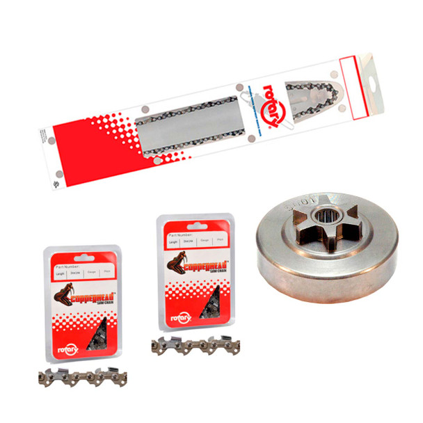 16" Bar Chain(x3) And Complete Sprocket Kit For ECHO CS-355 Chainsaw