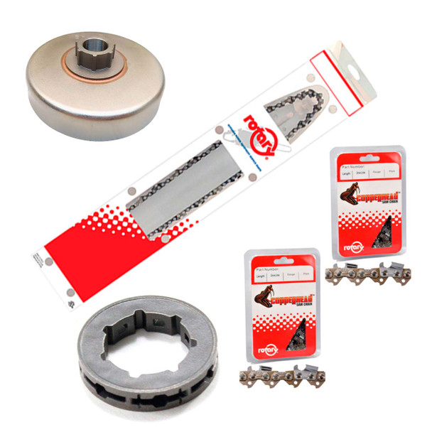 20" Bar Chain(x3) And Sprocket Kit For ECHO CS-501 Chainsaw