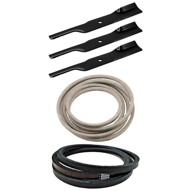 Hustler Fastrak SD 48" Blades x3 & Belts Kit OEM (H-F-CW) Hustler Fastrak SD 48" Blades x3 & Belts Kit OEM (H-F-CW)