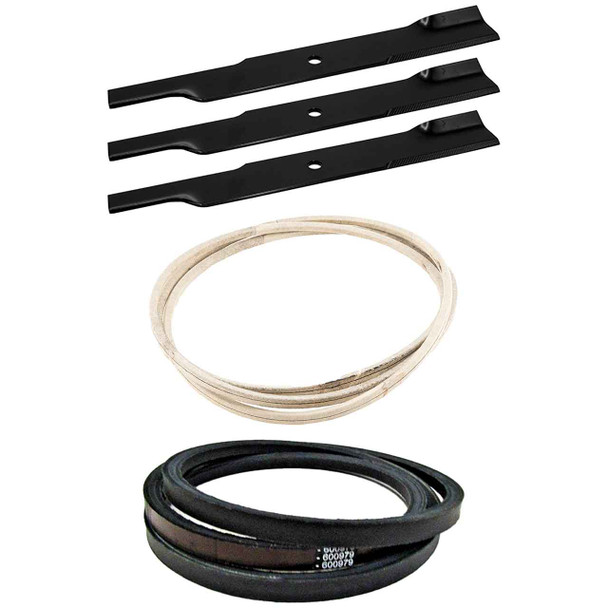 Hustler Fastrak SD 54" Blades x3 & Belts Kit OEM (L-F-CW)