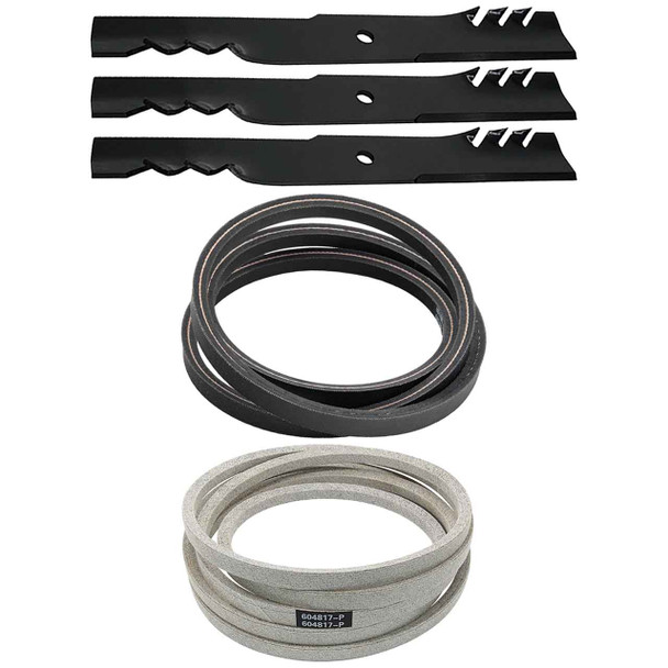 Hustler Raptor SD 54" Blades x3 & Belts Kit OEM (GAT-F-CW)