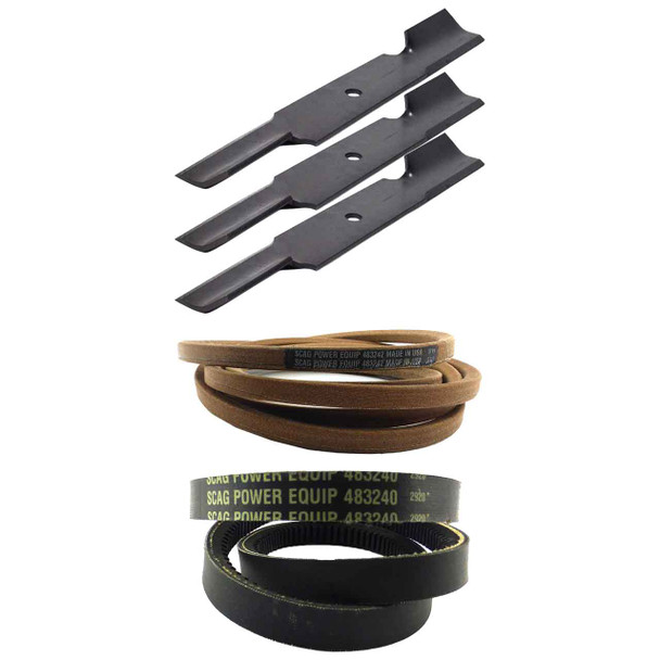 Scag Tiger Cub 52V Deck Drive Belts 483242 & Blade Kit OEM