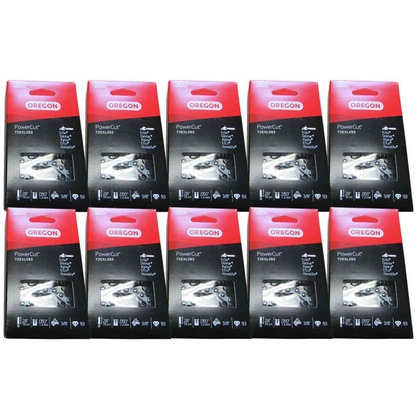 Oregon PowerCut Saw Chain 72EXL093G – Fits 24" Bar -10 PACK