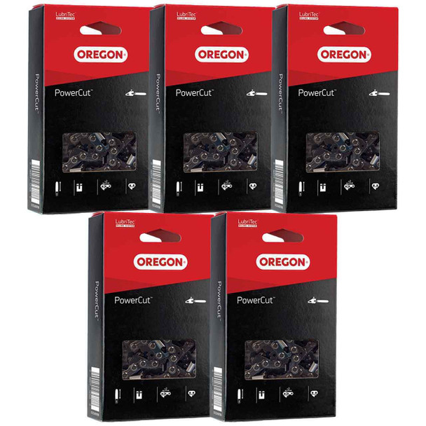 Oregon PowerCut Saw Chain 22LGX074G – Fits 18" Bar -5 PACK