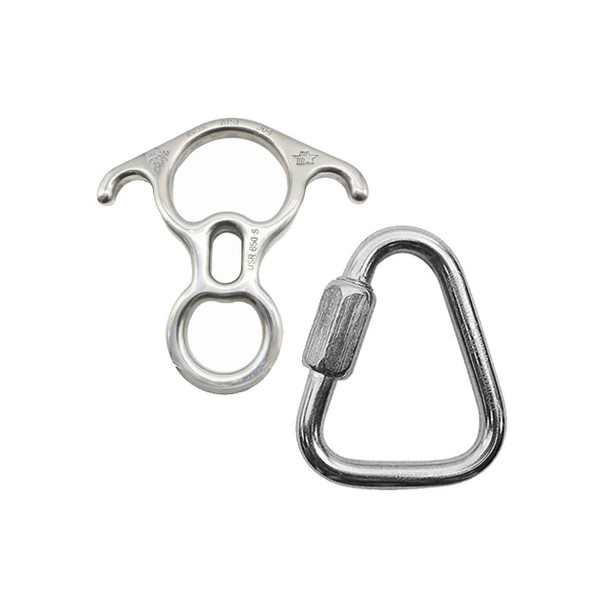 Steel Descenders Kit With Polish Quick Link Connectors