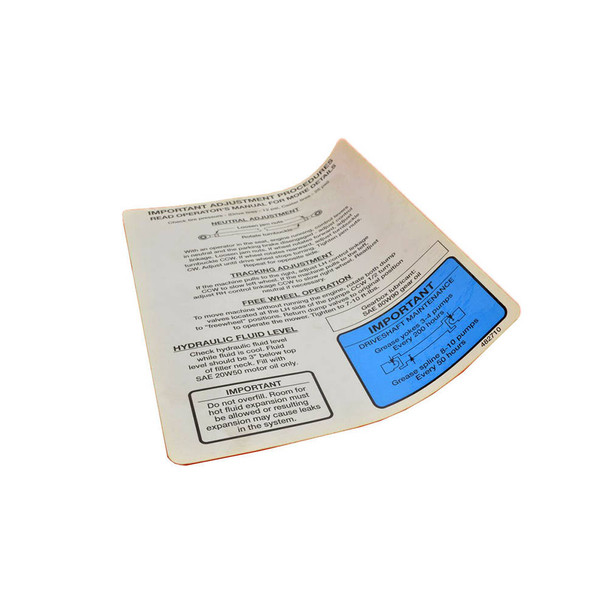 Scag OEM 482710 - DECAL, SEAT SUPT - Scag Original Part - Image 1 Scag OEM 482710 - DECAL, SEAT SUPT - Scag Original Part - Image 1