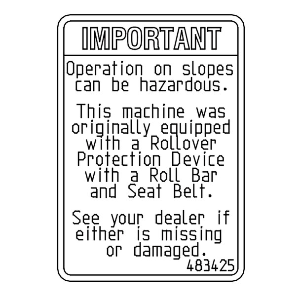 Scag OEM 483425 - DECAL, ROPS - Scag Original Part - Image 1