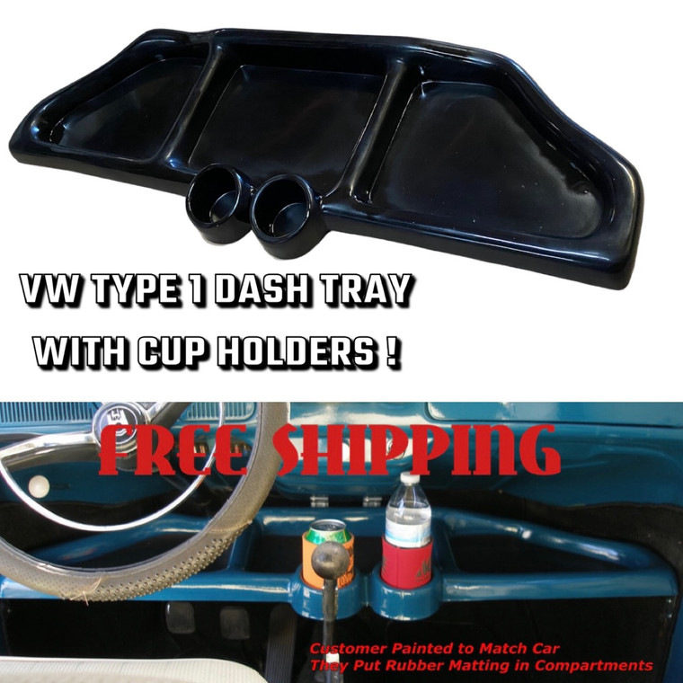 Type 1 VW beetle UNDERDASH  bamboo style tray fiberglass cup holders