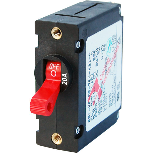 Blue Sea 7213 AC \/ DC Single Pole Magnetic World Circuit Breaker  -  20 Amp [7213]