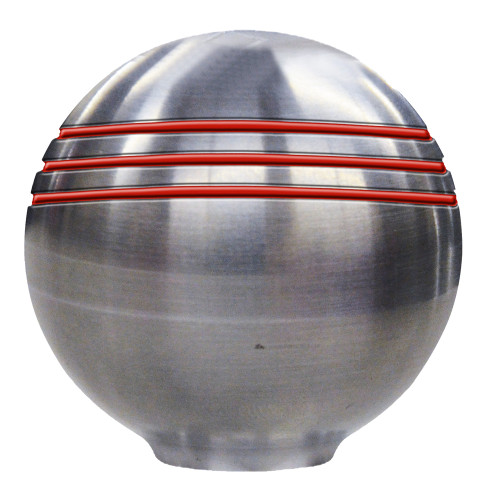 Schmitt Marine Throttle Knob - 1-7\/8" - Red Grooves [50044]