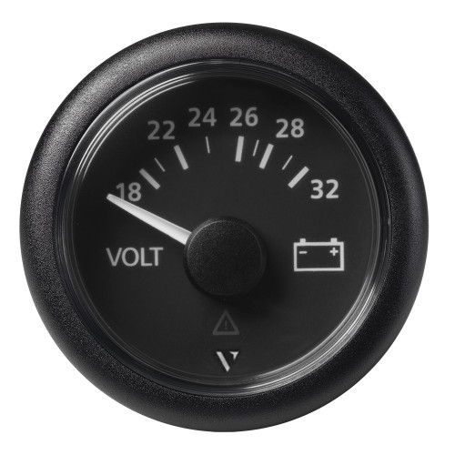 Veratron 52mm (2-1\/16") Viewline Voltmeter 18-32V - Black Dial  Bezel [A2C59512458]