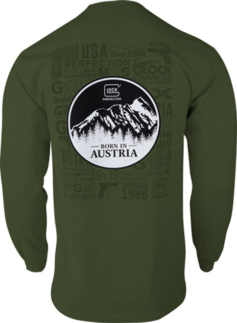 Glock Oem Born In Austria Long - Sleeve Shirt Military Green Xl