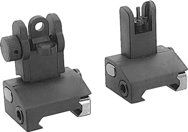 Je Flip-up Front And Rear - Polymer Sight Set Black