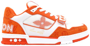 Louis Vuitton Trainer Low 'Velcro Strap - Orange Monogram Denim'