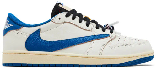 Fragment Design x Travis Scott x Air Jordan 1 Retro Low OG SP 'Sail Military Blue'
