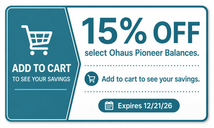 15% Off Select Ohaus Pioneer Balances