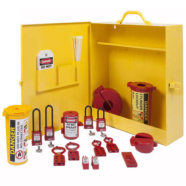 Zing RecycLockout™ Stainless Steel Lockout Cabinet, Equipped