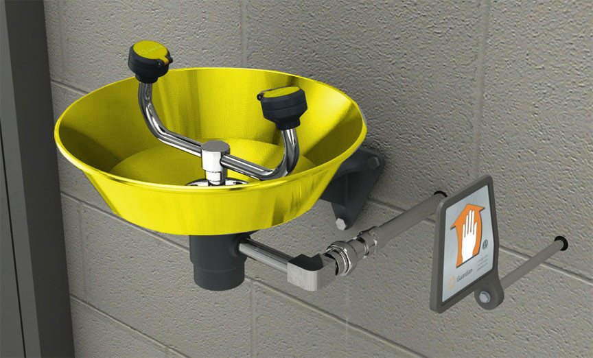 Guardian GFR1814 Freeze-Resistant Eyewash, Wall Mounted, Stainless