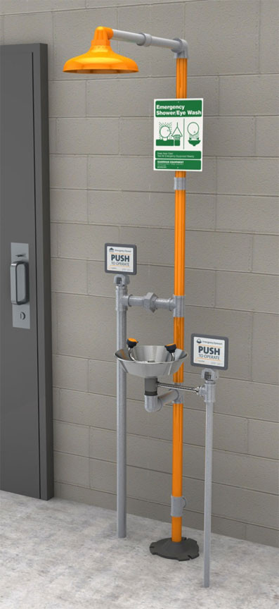 Station De Lavage Oculaire Et Douche De Sécurité Murale D'urgence - Marque Xiaotiane - Neuf Avec Panneau De Signalisation