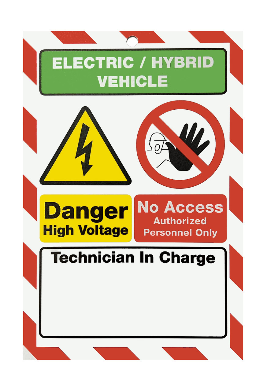 Zing Window Mount Electric Hybrid Vehicle Maintenance Sign