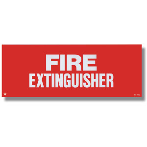 Picture of a Self-adhesive extinguisher sign, 12" w x 4.5" h vinyl.