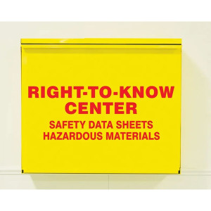 Photograph of the front of an SDS Storage Cabinet.  