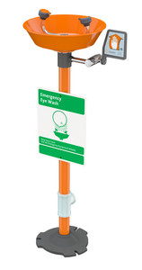 A photograph of a Guardian G1825P Eyewash, Pedestal Mounted, Plastic Bowl.