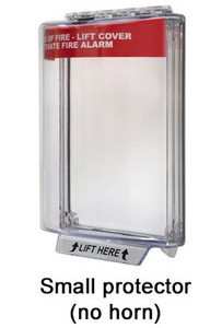 A photograph of the small alarm pull station protective cover.