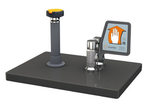 A photograph of a Guardian G5300 Drench Hose Unit, Deck Mounted, Ball Valve with Flag Handle.