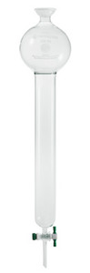 A photograph of a CG-1202 chromatography columns w/ reservoir with spherical joint.
