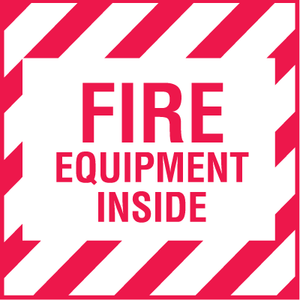 A photograph of a 09384-x 4 x 4 fire equipment inside decal, 5/pkg.