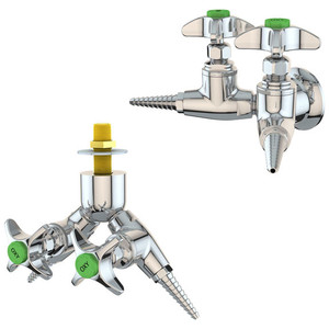 A photograph of an L2870-141WSA (left) and L2870-141FT (right) Fine Control Needle Gas Valve.