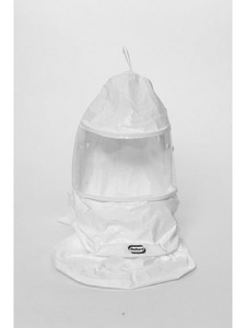 A photograph of a BL-20TICN Bullard 20TICN Tychem QC hoods, with no suspension, dual bib, and 10 per box.