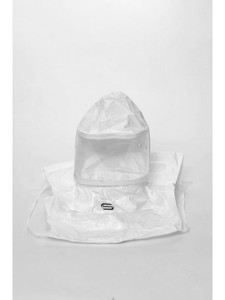 A photograph of a BL-20TICSN Bullard 20TICSN Tychem QC hood with taped and sealed seams, no suspension, and 5 per box.