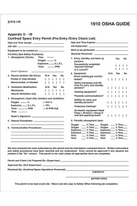 A photograph of a 08502 confined space entry permit pads entry permit.