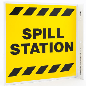 Photograph of the Spill Station Wall-Projecting L-Sign.