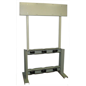 A photograph of a 26025 6-cylinder gas cylinder process station with mounting panel.