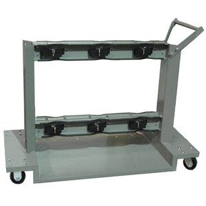 A photograph of a 26031 6-cylinder gas cylinder cart.