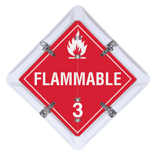 A photograph of a 03173 9-legend dot flip placard system for standard loads.