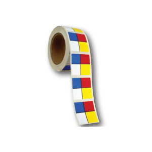 A photograph of a roll of empty 01250 NFPA diamond hazard labels.