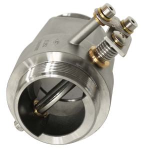 An oblique view of the damper showing the actuating mechanism and inner door.