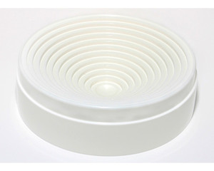 A photograph of a white 24030 stackable polypropylene flask stand.