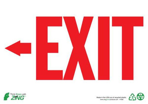 Zing Exit Signs w/Right Arrow, 7
