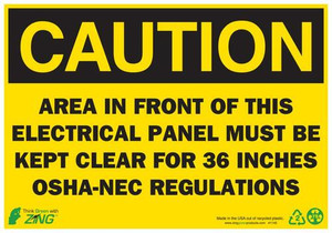 Drawing of the sign as described in the Product Description.
