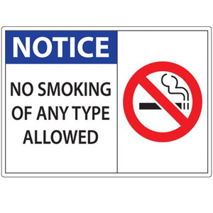 Zing Notice Smoking Of Any Type Is Prohibited On These Premises